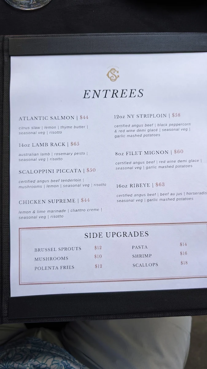 Menu, The Cook's Shop