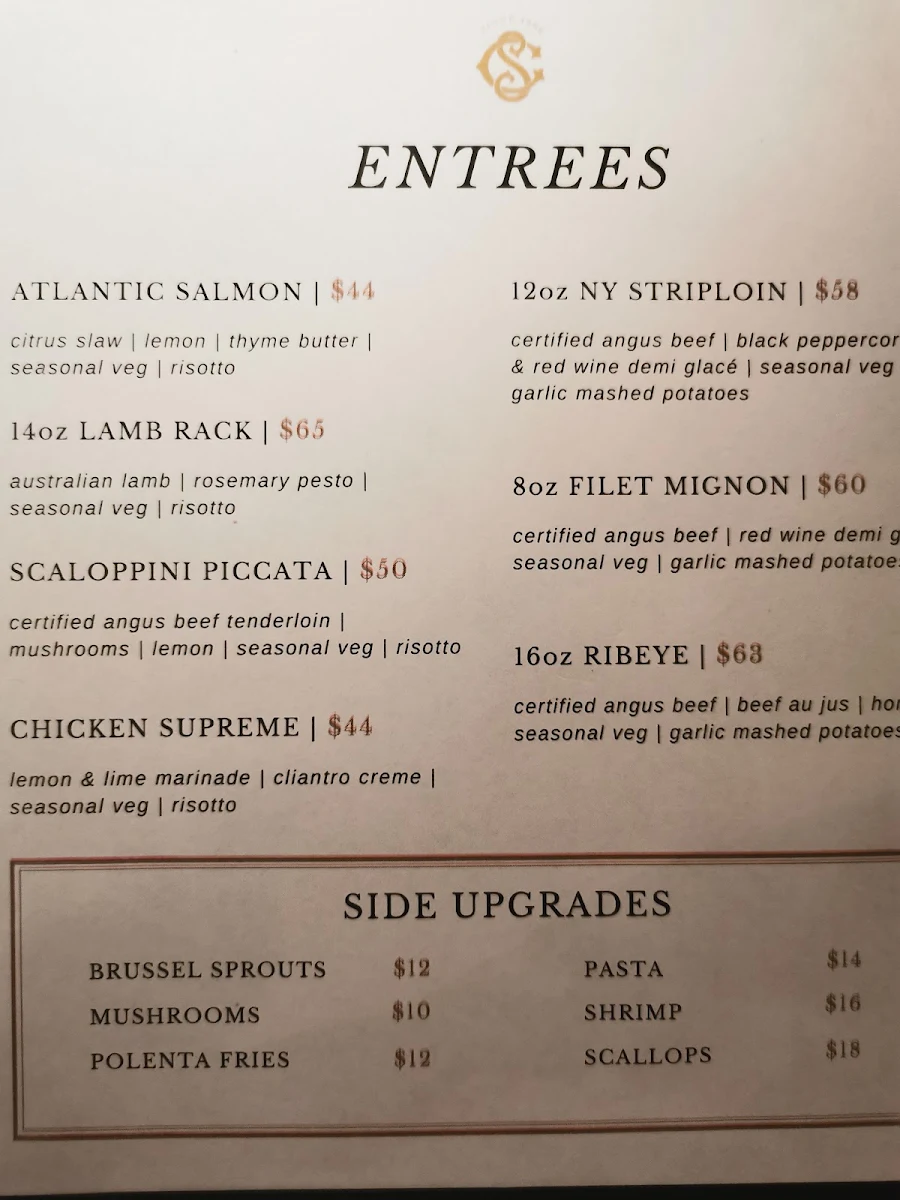 Menu, The Cook's Shop