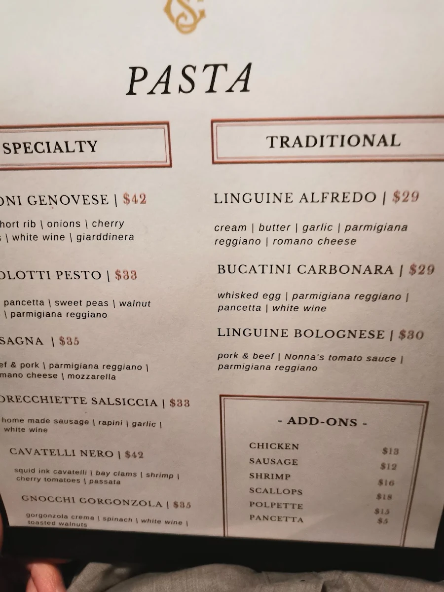 Menu, The Cook's Shop