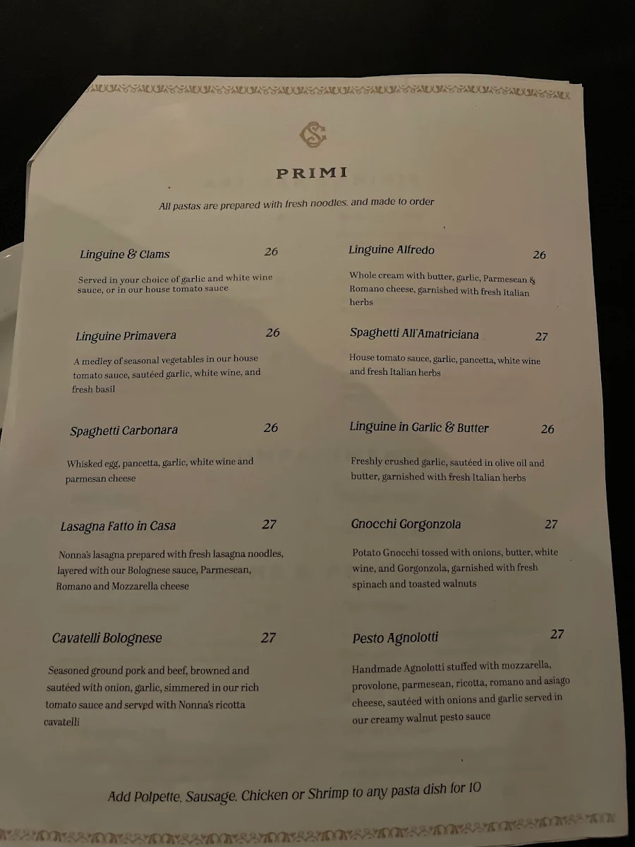 Menu, The Cook's Shop