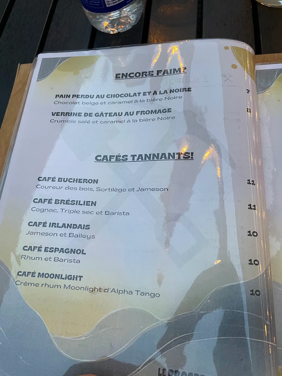 Menu, Le Prospecteur - Microbrasserie