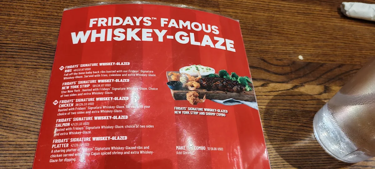 Menu, TGI Friday's