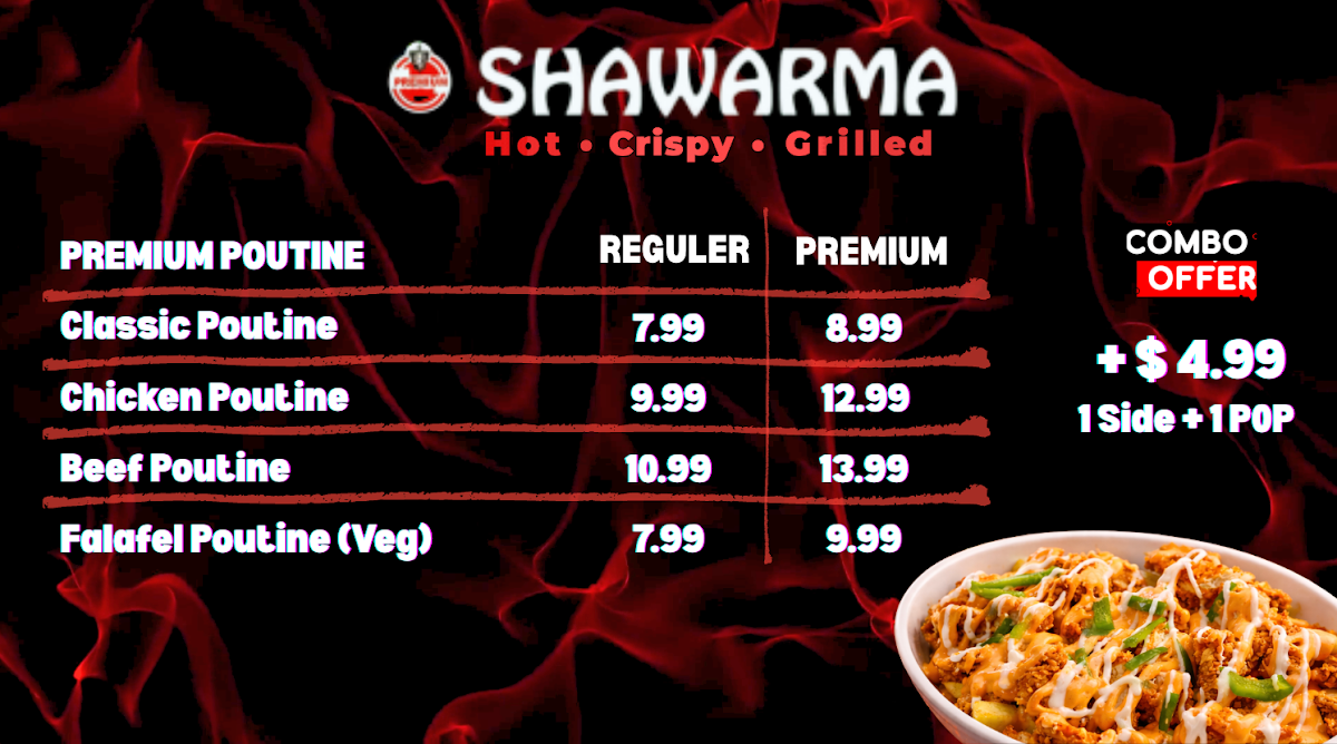 Menu, Premium Shawarma