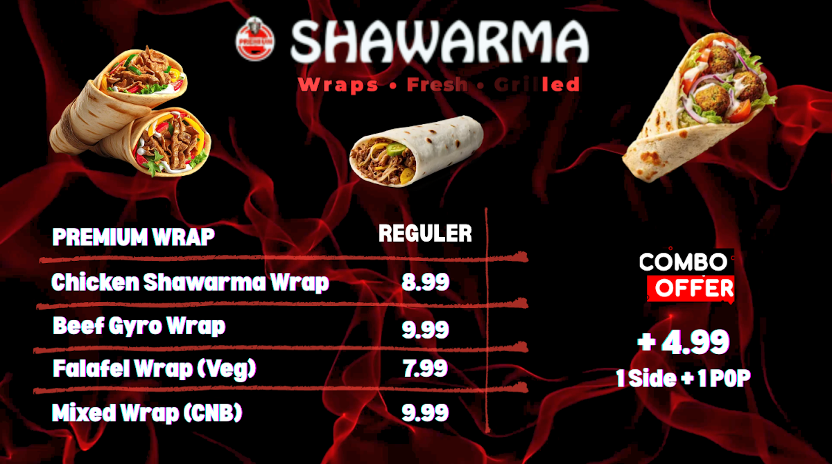 Menu, Premium Shawarma