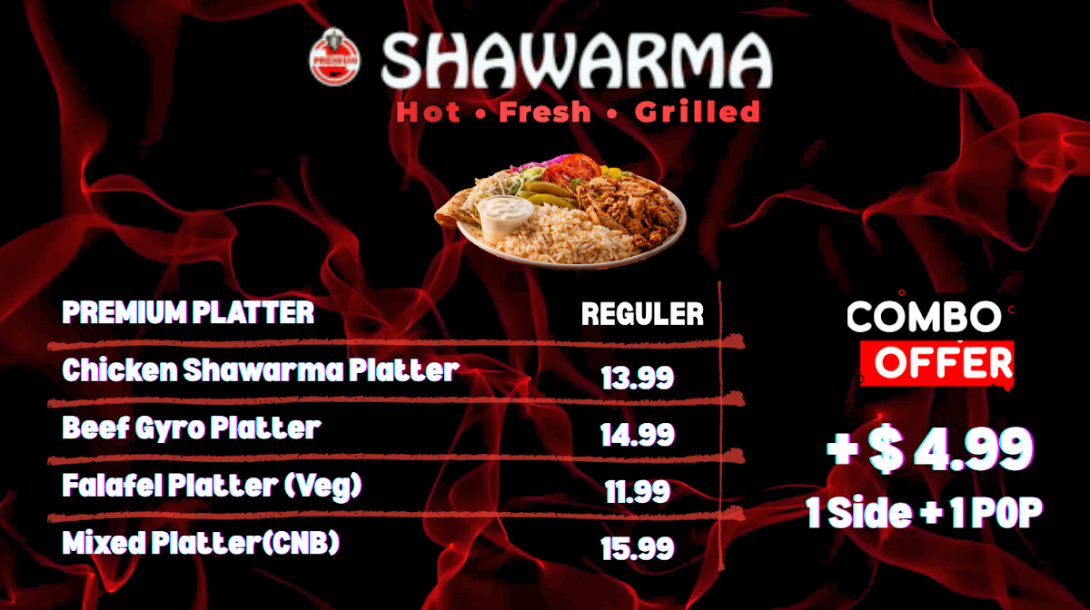 Menu, Premium Shawarma