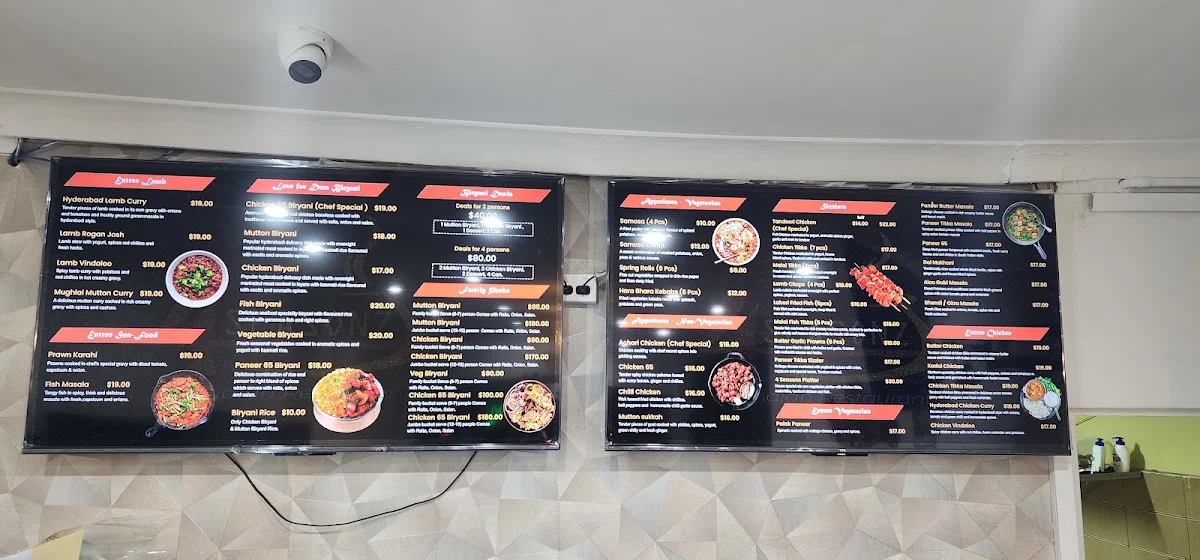 Menu, 4 Seasonz Indian Restaurant