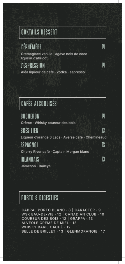 Menu, Les Fous-braques