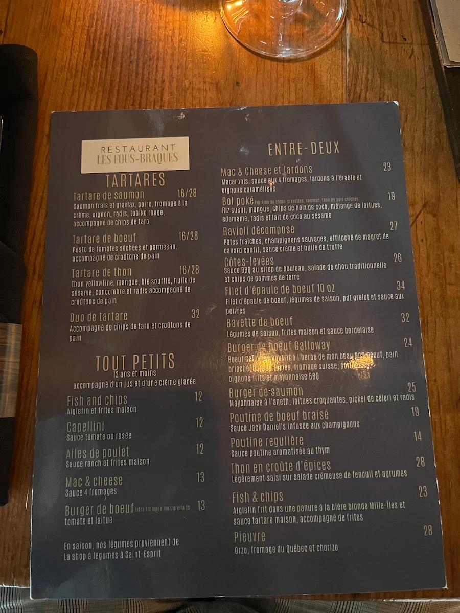 Menu, Les Fous-braques