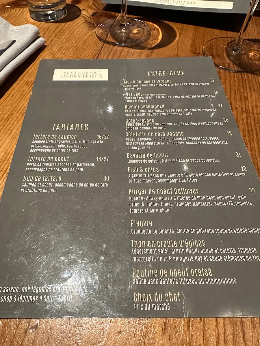 Menu, Les Fous-braques