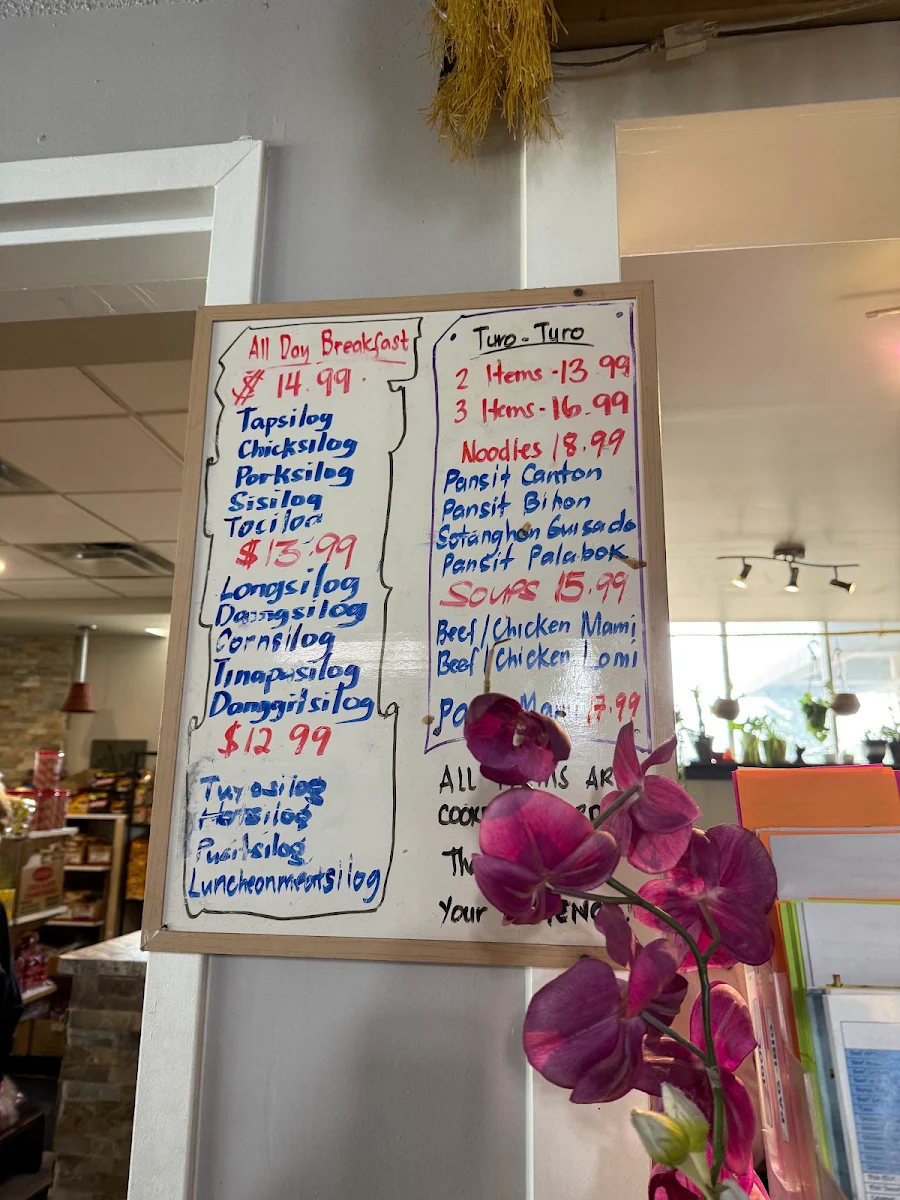 Menu, Tapsilog Filipino Cuisine