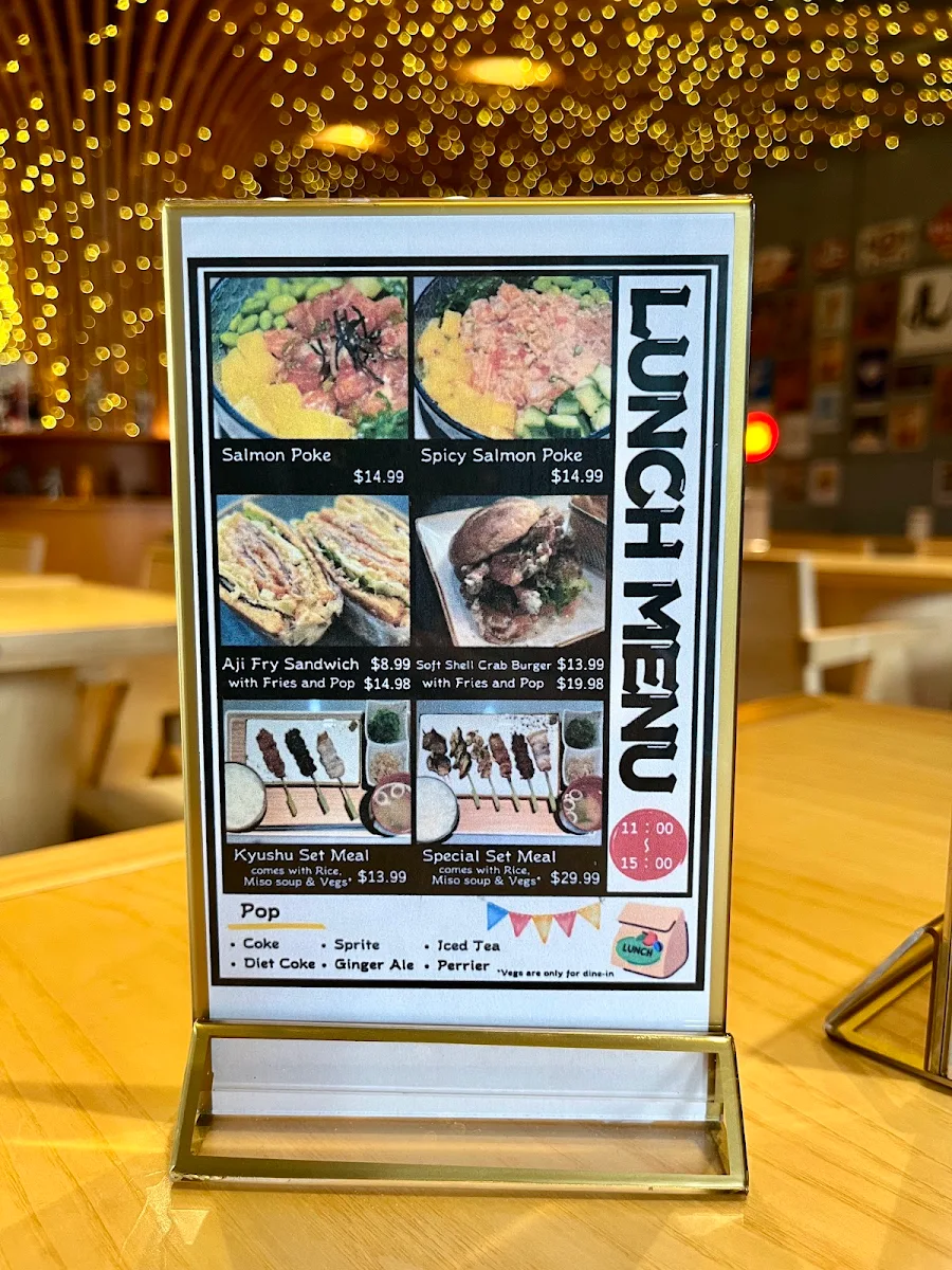 Menu, KYUSHU Yakitori Izakaya