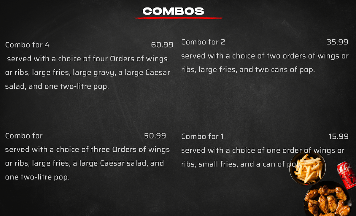 Menu, WingO Restaurant