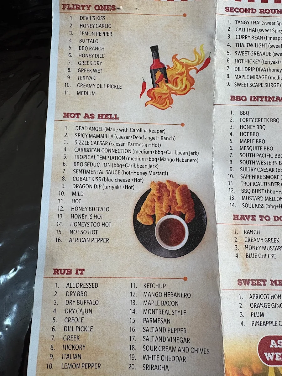 Menu, WingO Restaurant