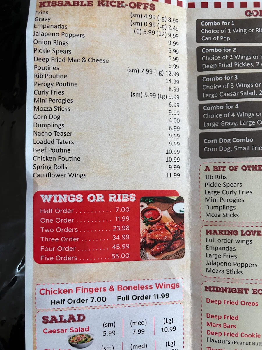 Menu, WingO Restaurant