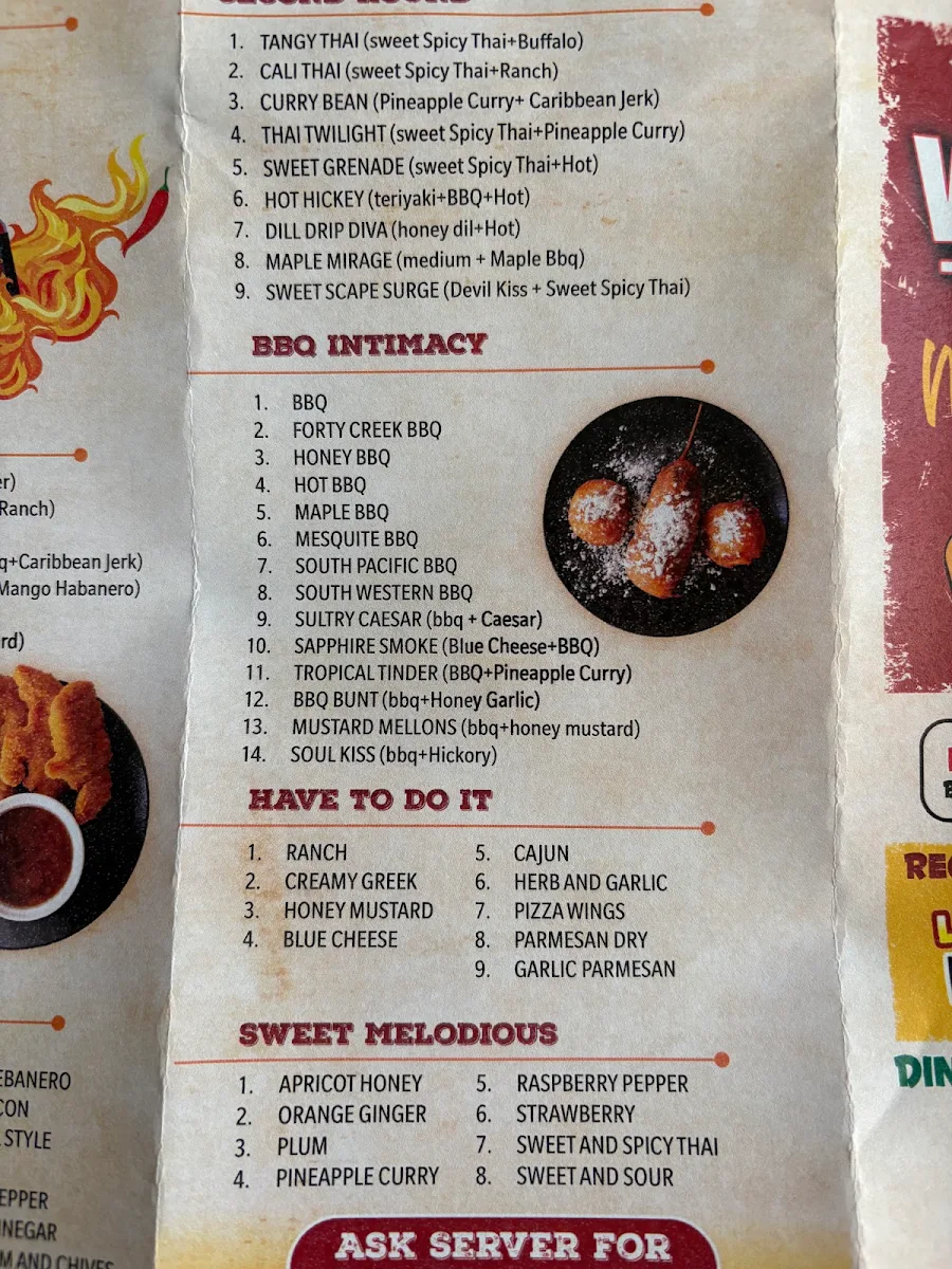 Menu, WingO Restaurant