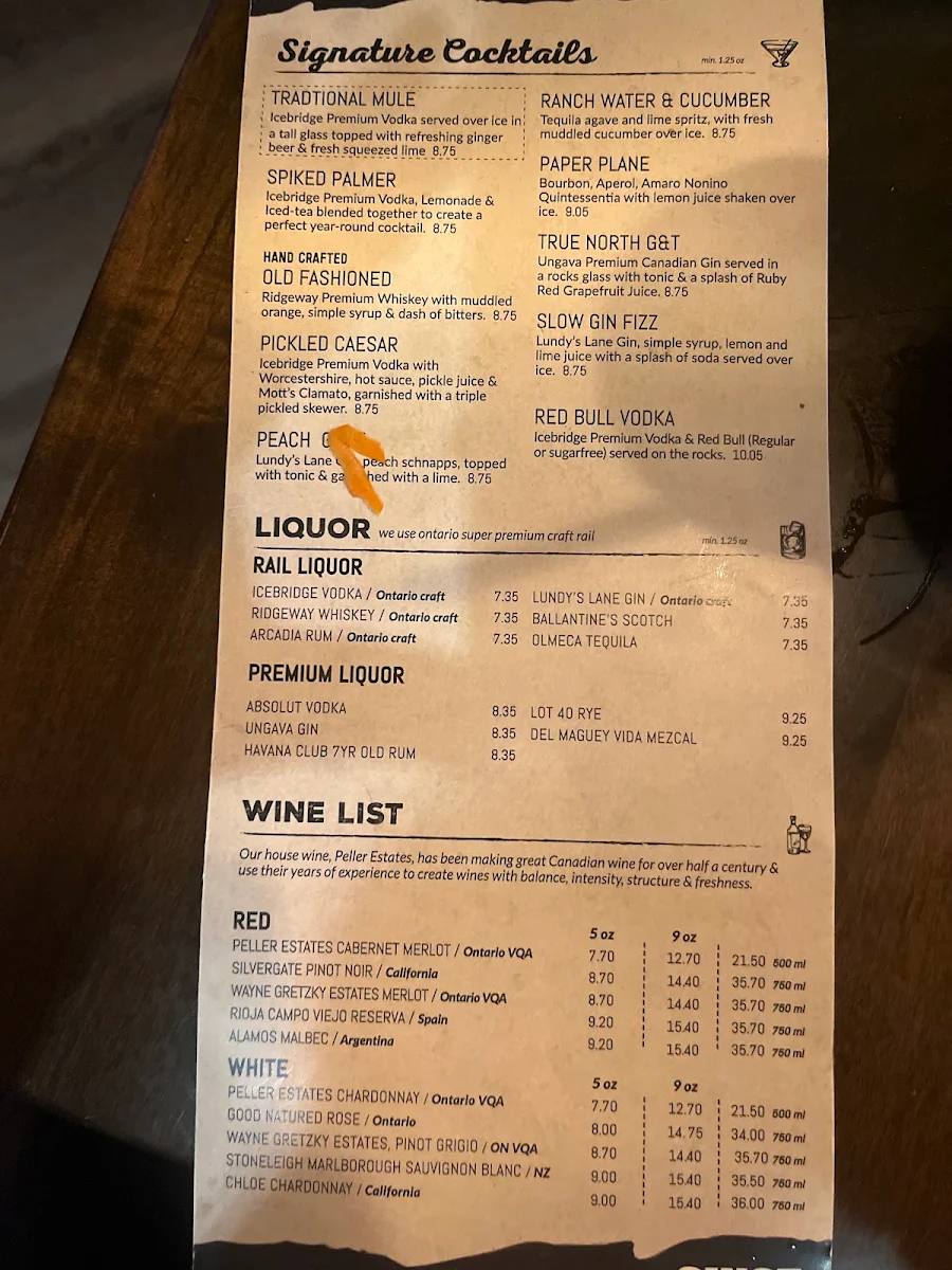 Menu, Gabby's - Isabella Hotel