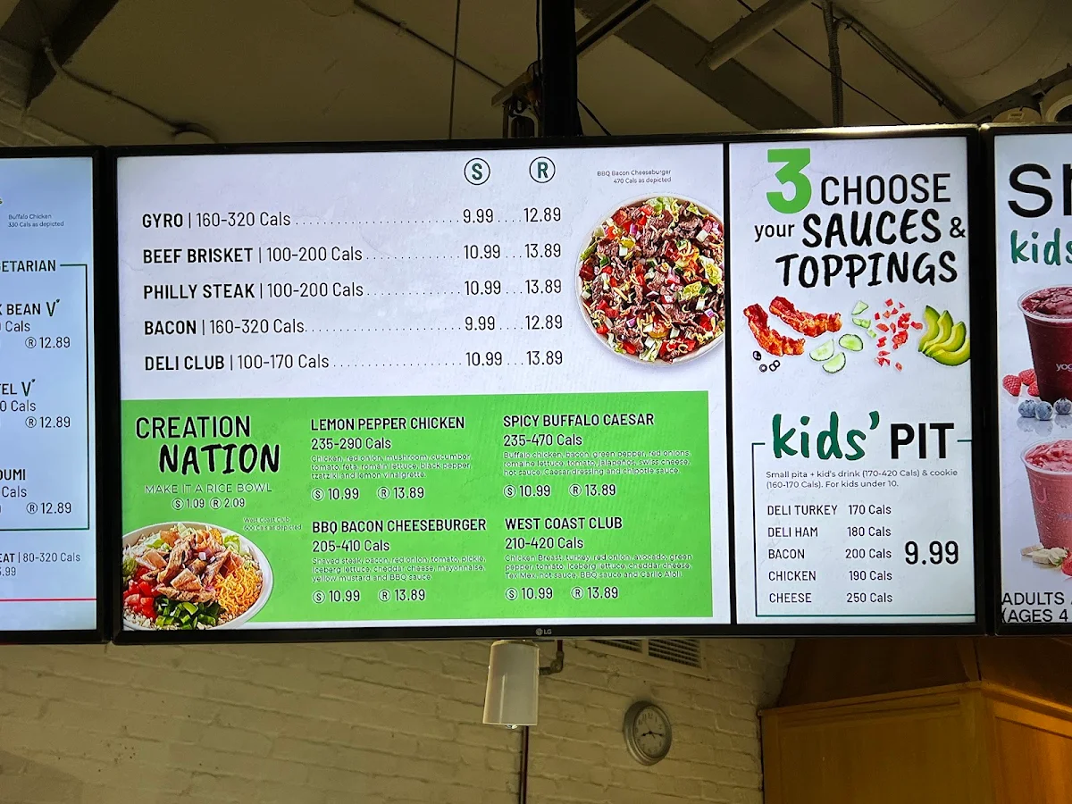 Menu, Pita Pit