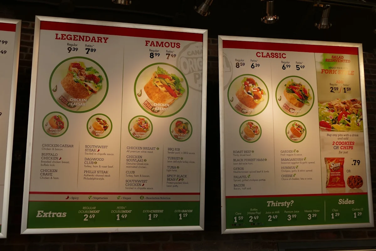 Menu, Pita Pit