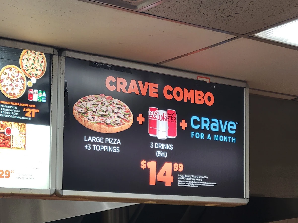 Menu, Pizza Pizza