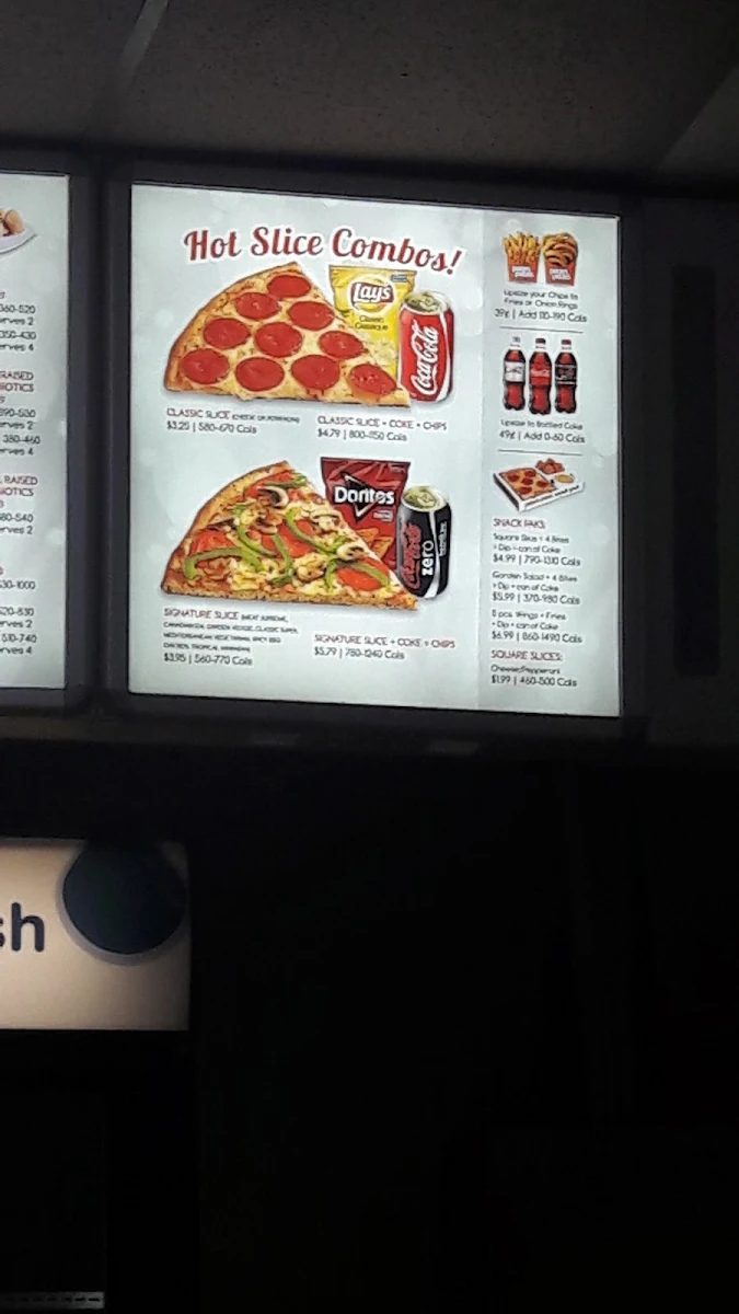 Menu, Pizza Pizza
