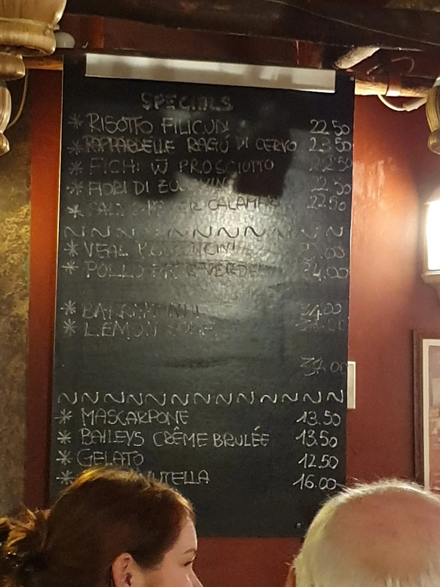 Menu, Filicudi Restaurant Five Dock