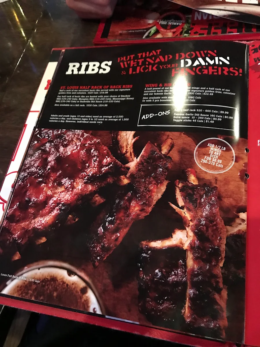 Menu, St. Louis Bar & Grill