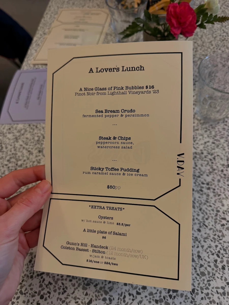 Menu, Donna’s
