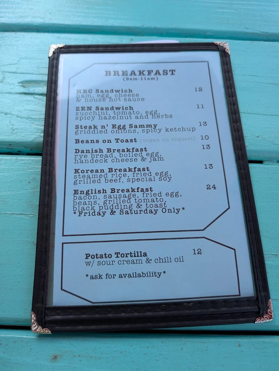 Menu, Donna’s
