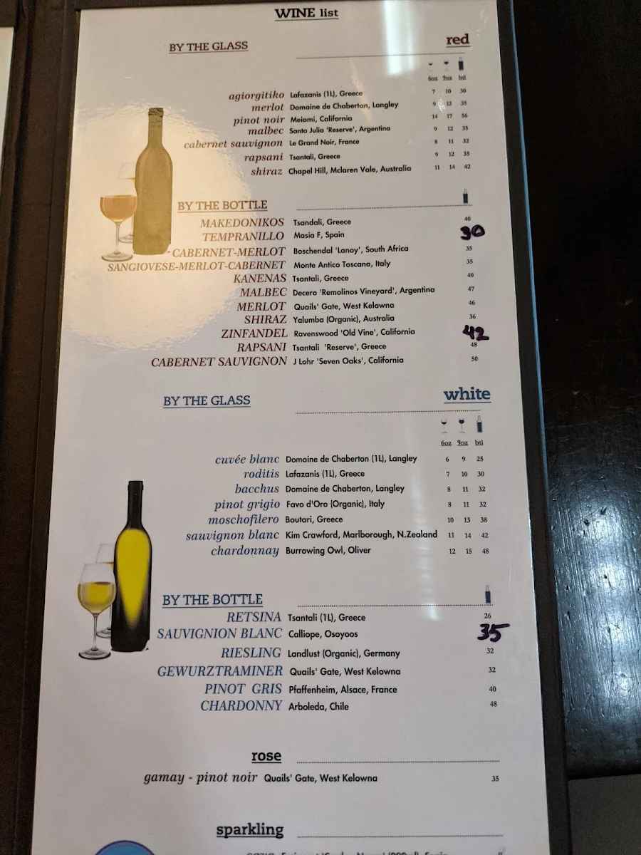Menu, Galini Greek Kouzina & Grill