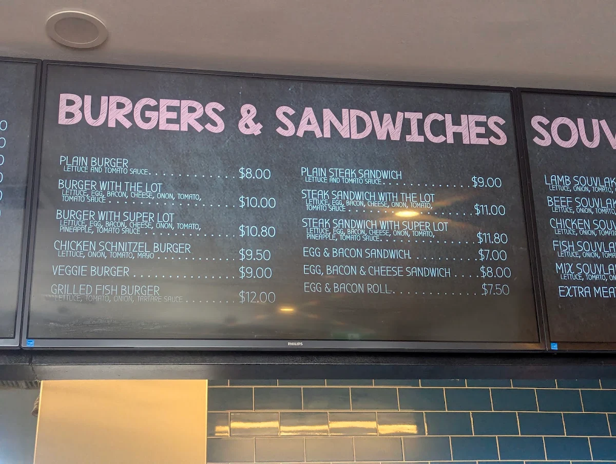 Menu, Lyttleton Terrace Takeaway