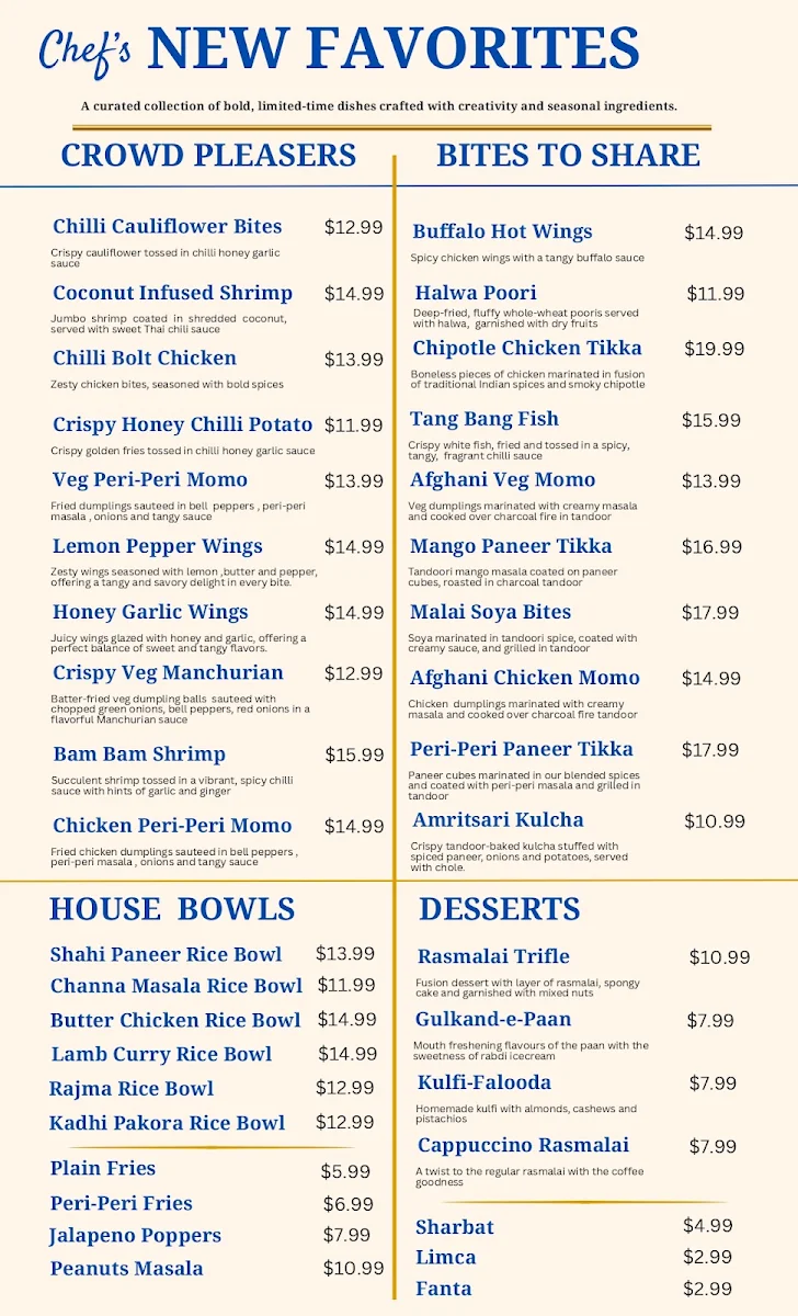 Menu, Bombay's Chutney