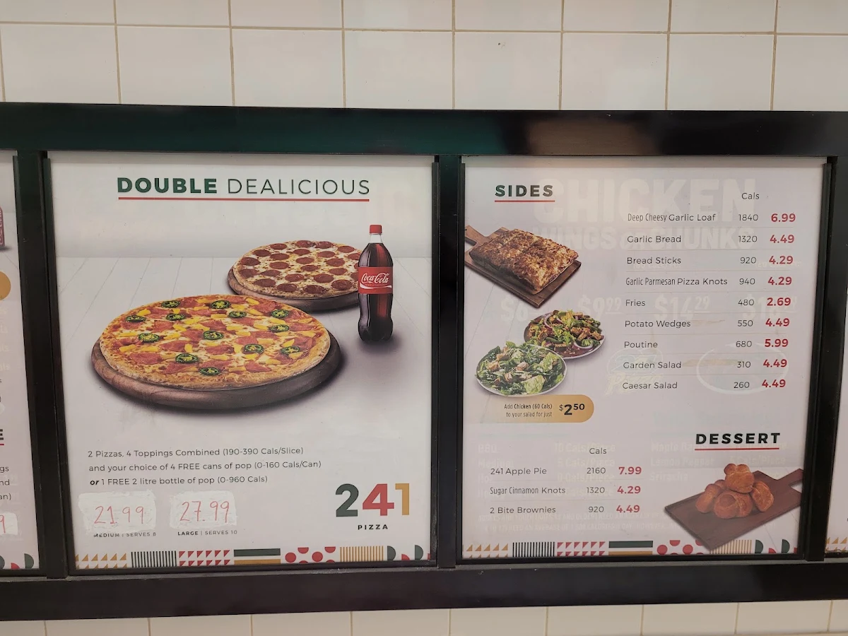 Menu, 241 Pizza