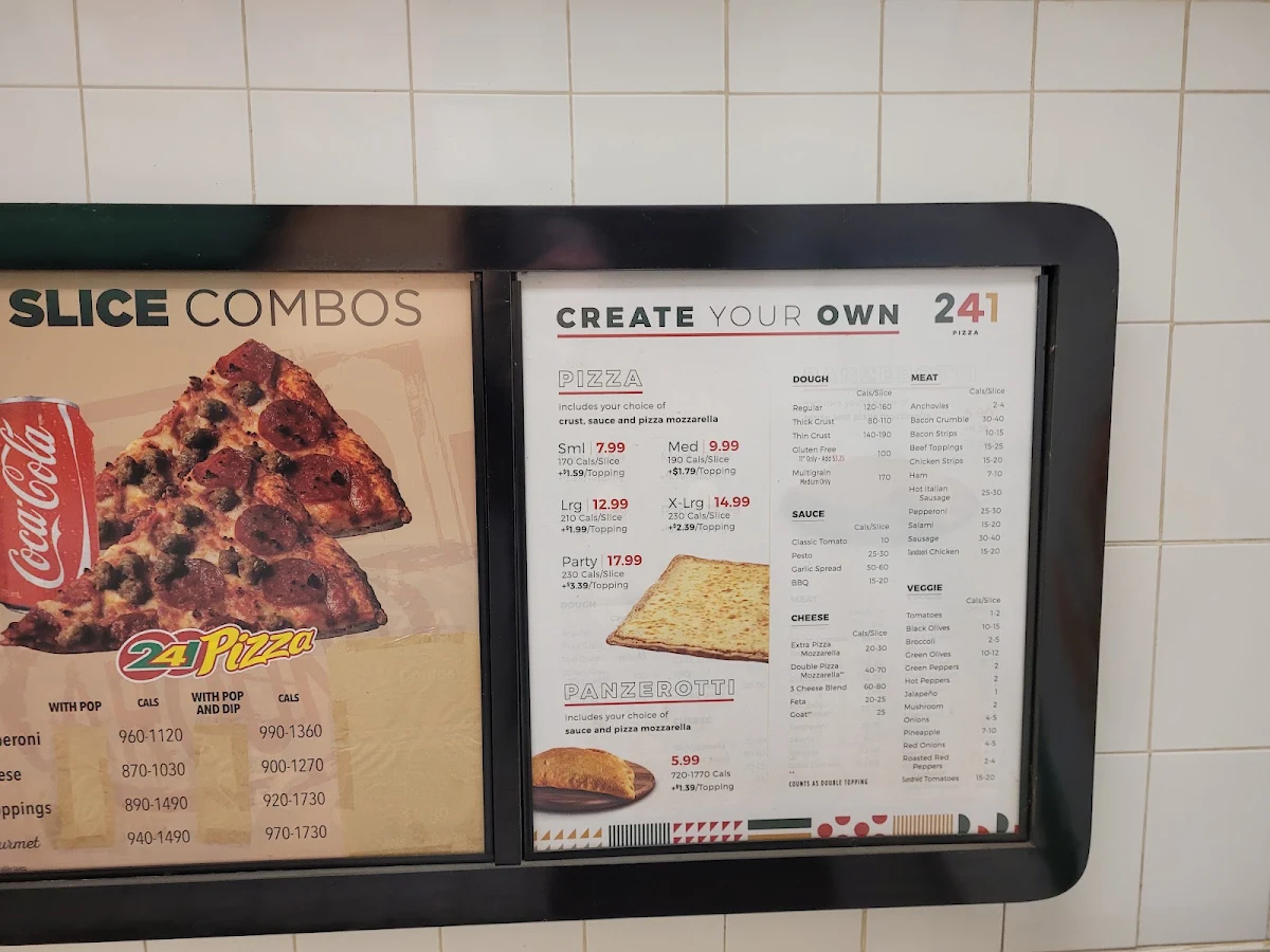 Menu, 241 Pizza