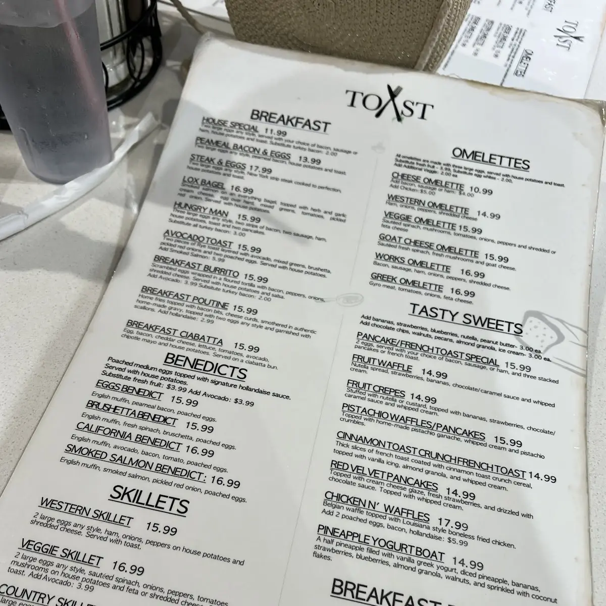 Menu, TOAST