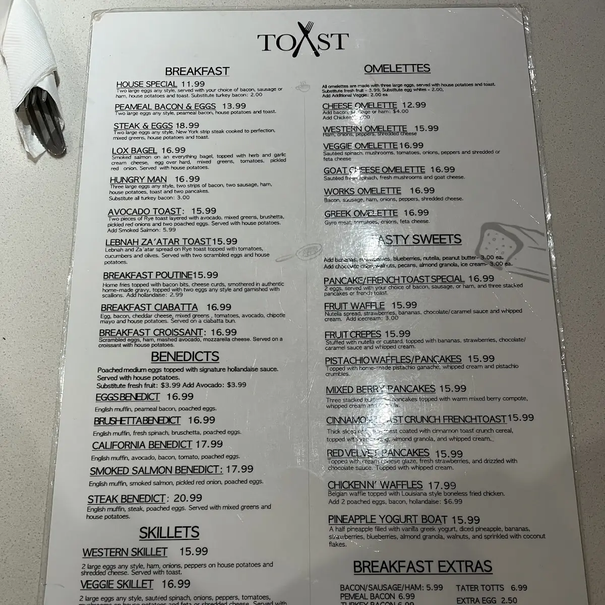 Menu, TOAST