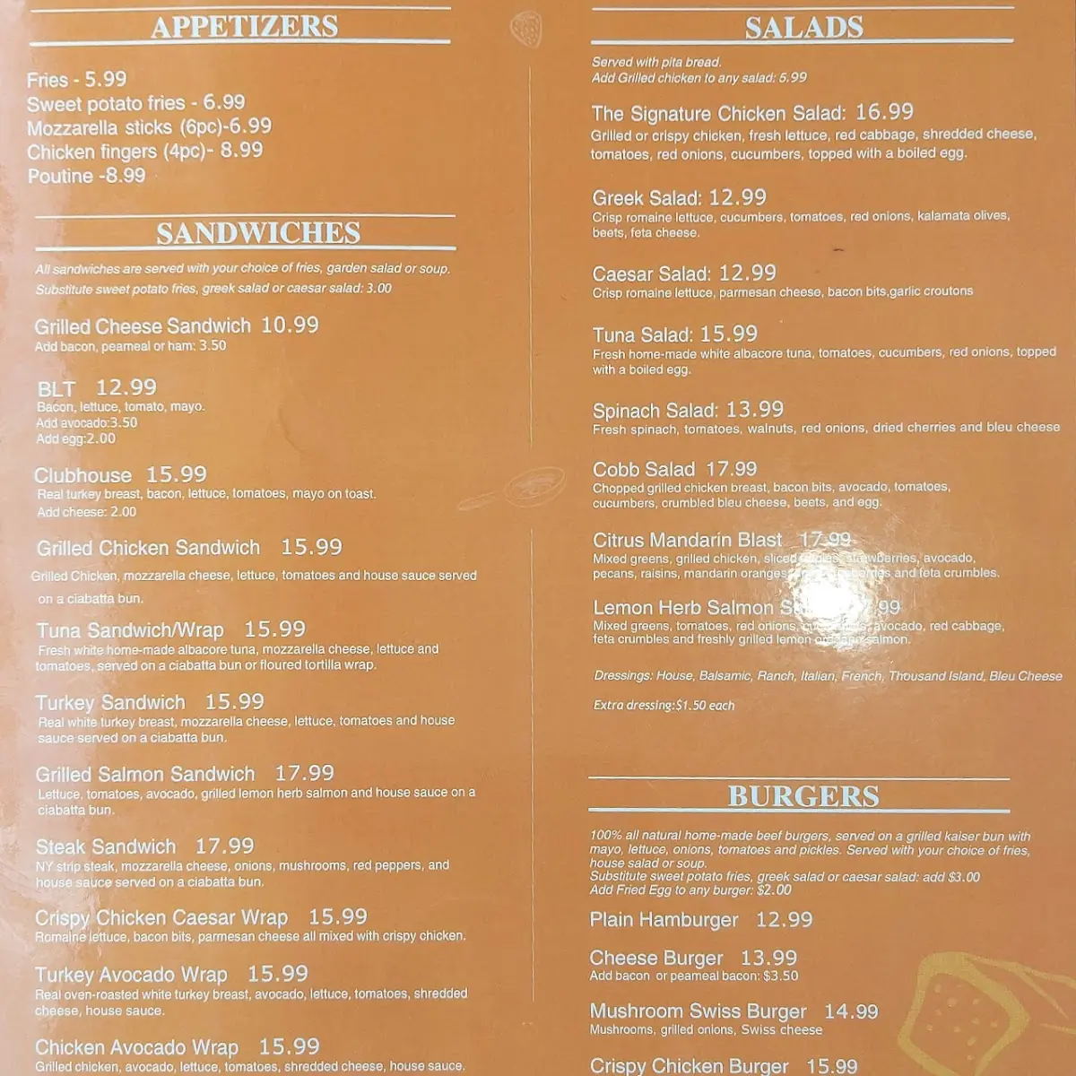 Menu, TOAST