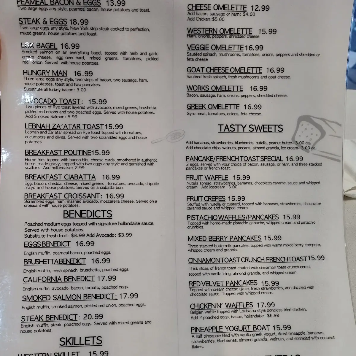 Menu, TOAST