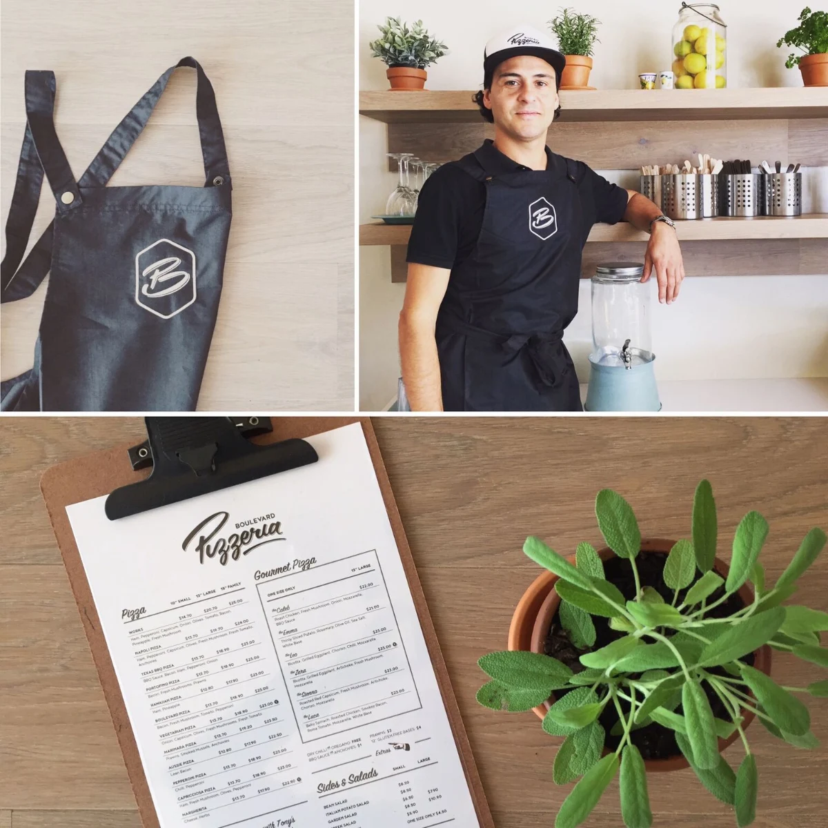 Menu, Boulevard Pizzeria
