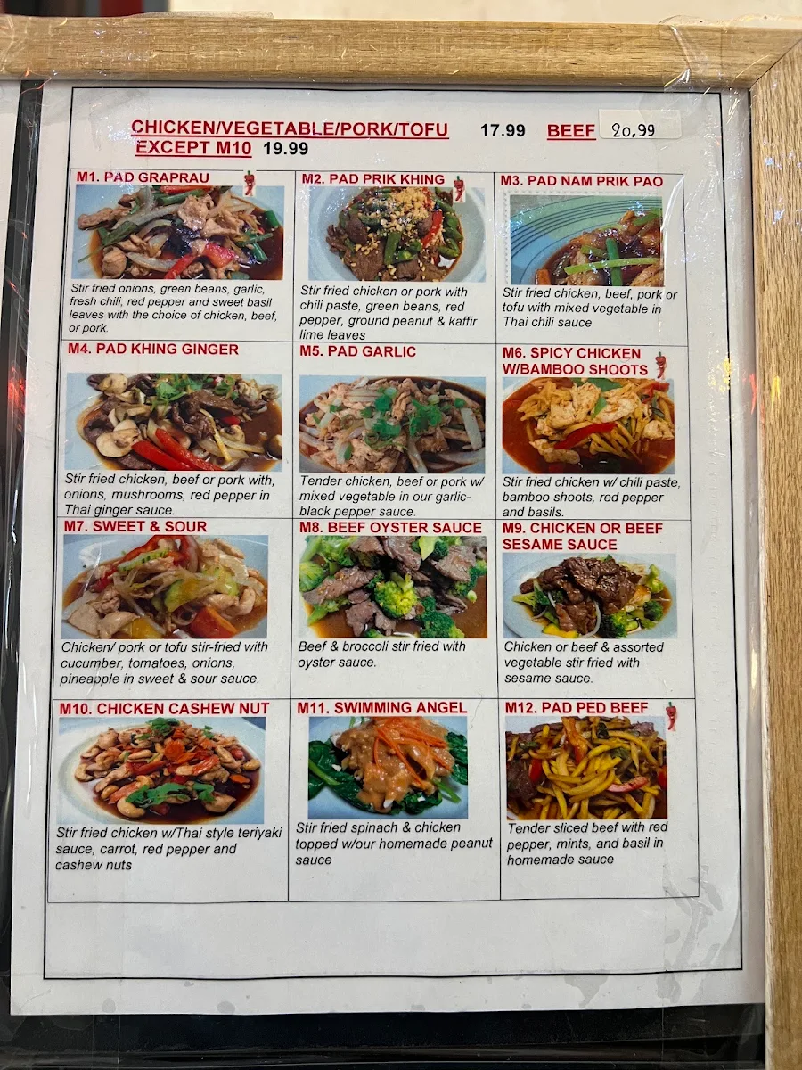 Menu, Thai Town Restaurant