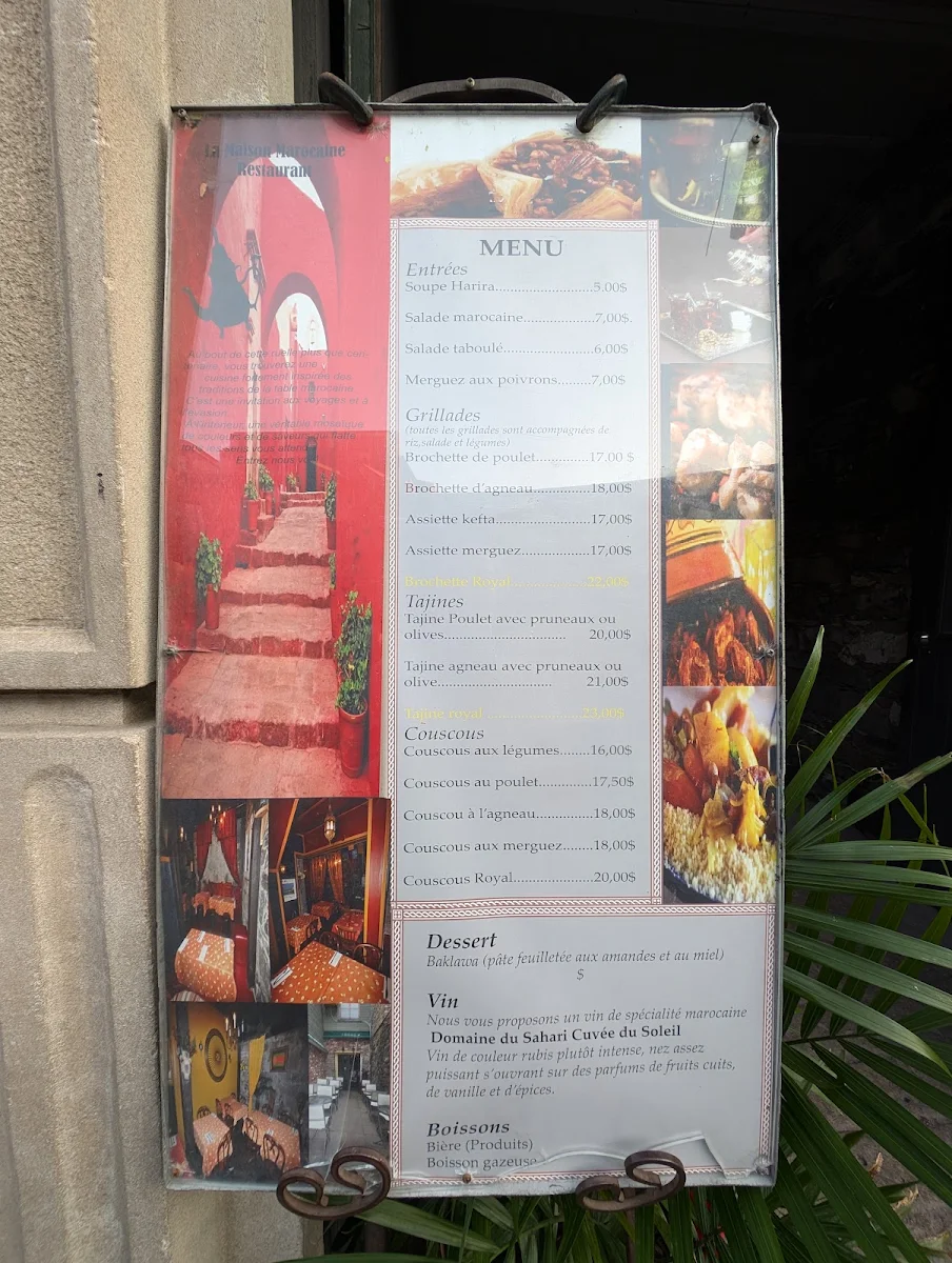 Menu, Bar Casablanca
