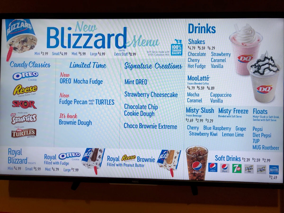 Menu, Dairy Queen Grill & Chill