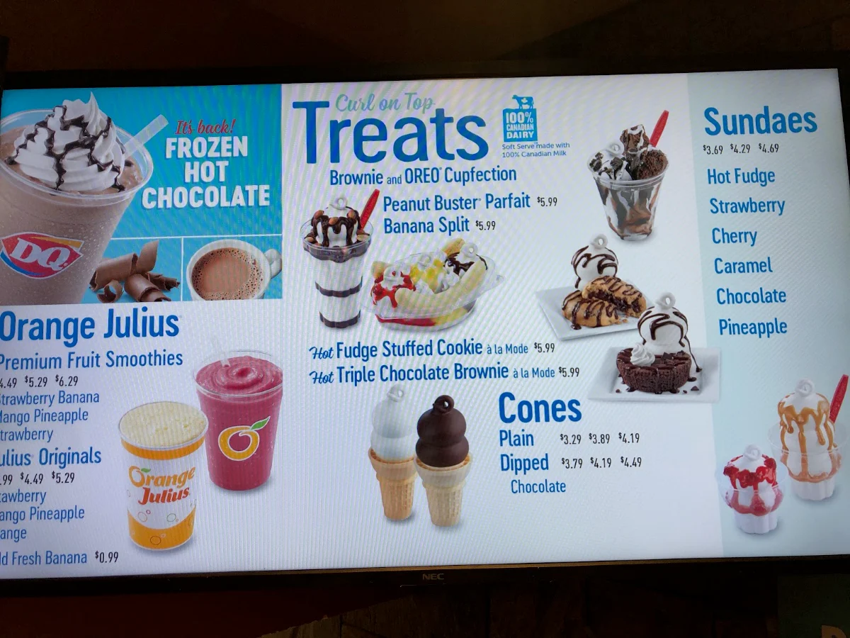 Menu, Dairy Queen Grill & Chill