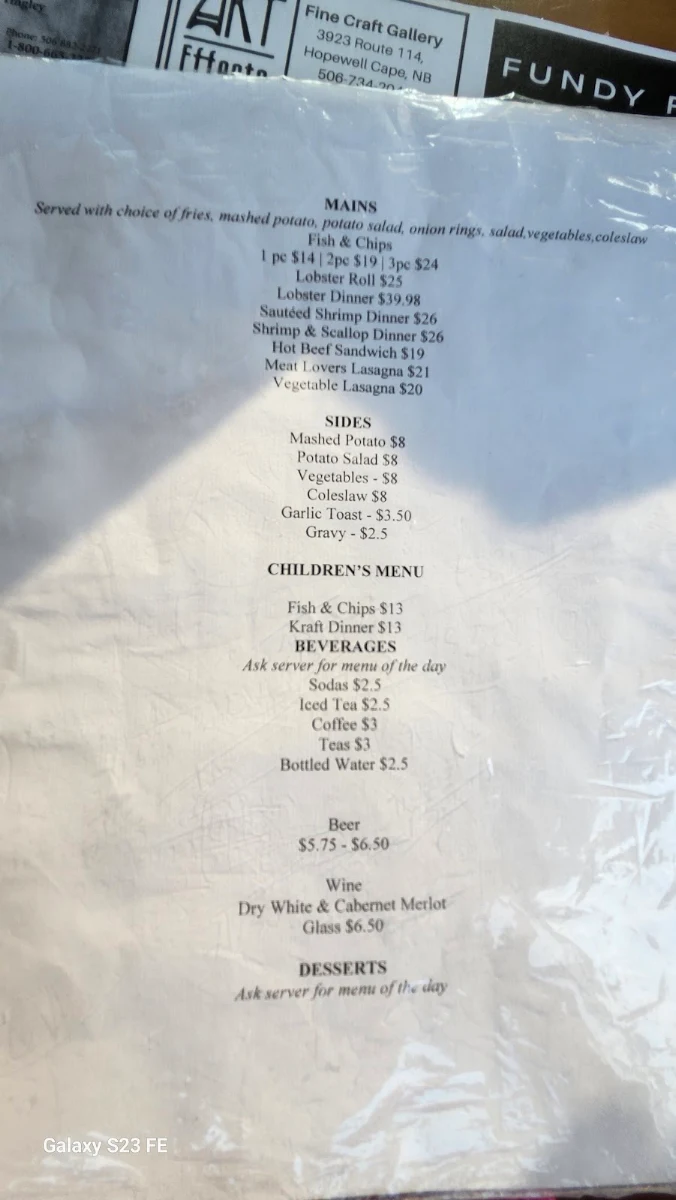 Menu, Log Cabin