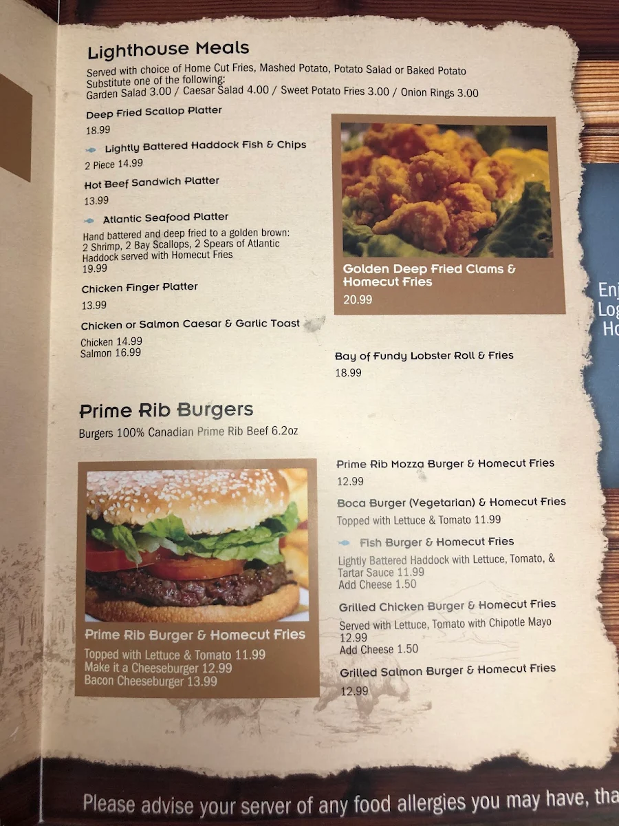 Menu, Log Cabin