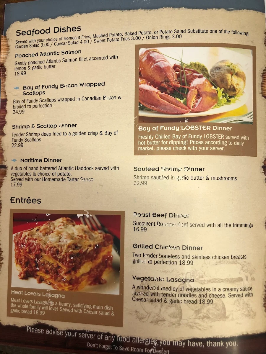 Menu, Log Cabin