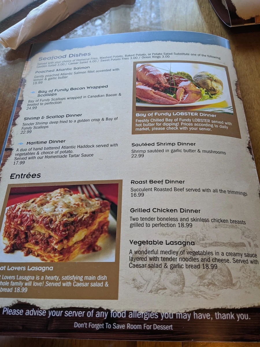 Menu, Log Cabin