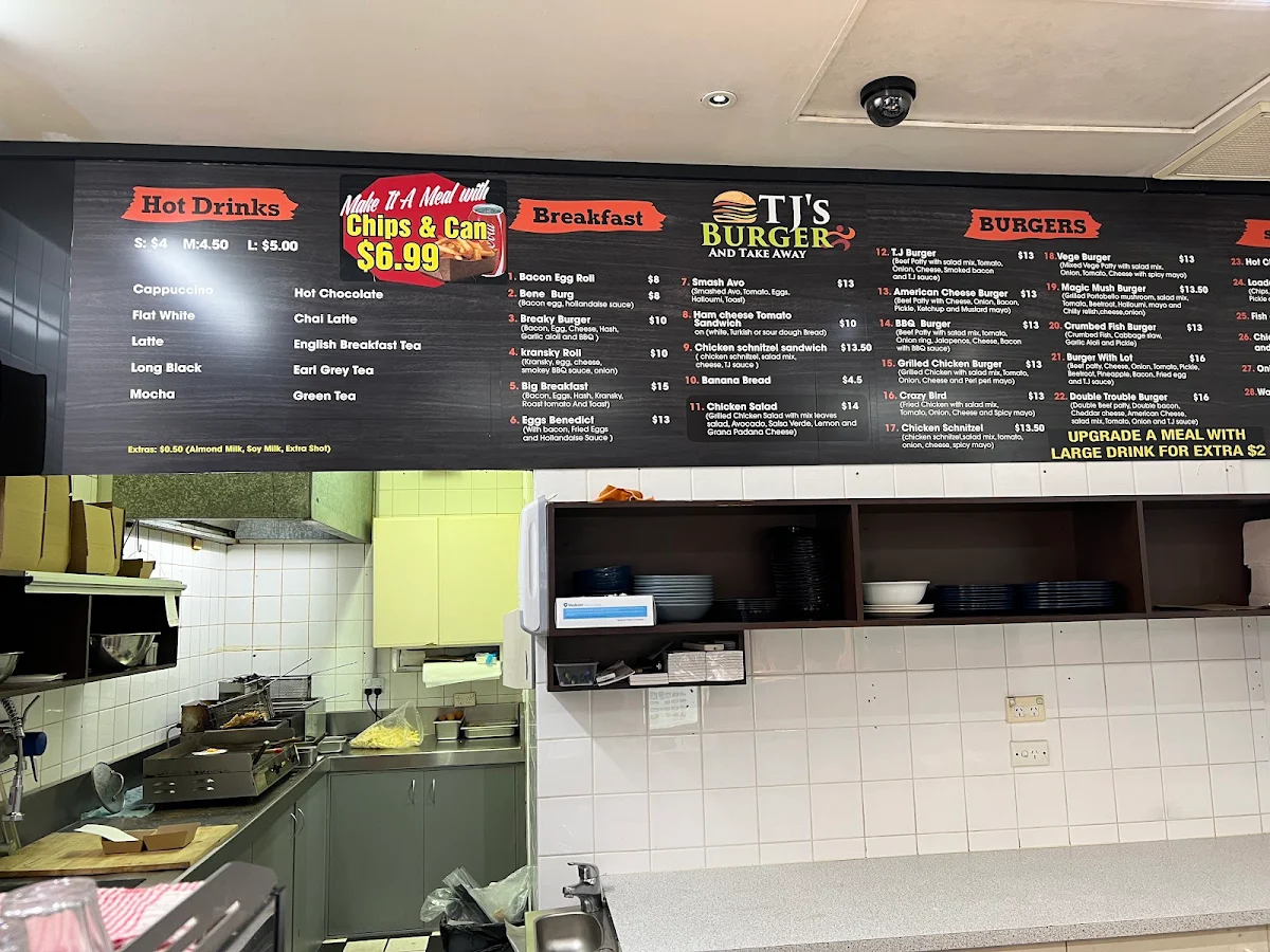 Menu, OZ Burgers and Take Away