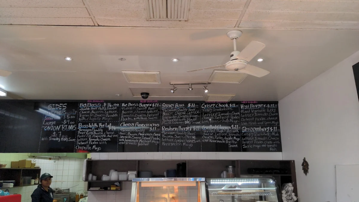 Menu, OZ Burgers and Take Away