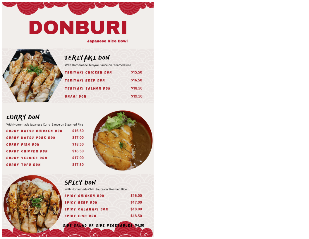 Menu, Shinsei Fish + Sushi