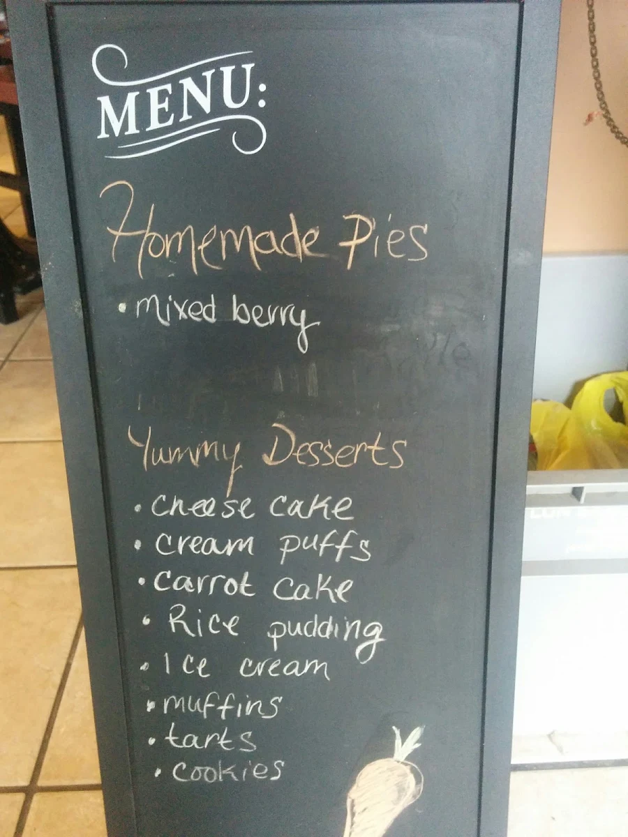 Menu, Sunflower Cafe